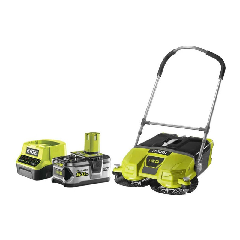 Pack RYOBI Balayeuse motorisée 18V One+ R18SW3-0G - 1 batterie 5.0Ah - 1 chargeur rapide 2.0Ah RC18120-150