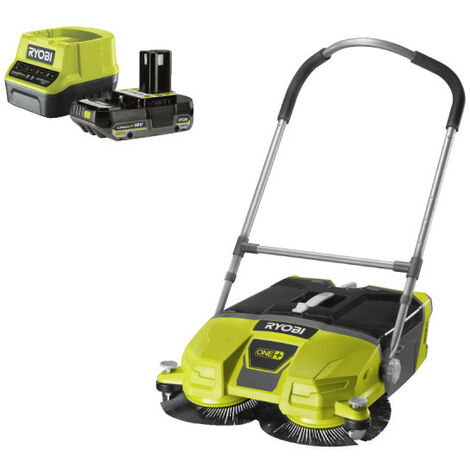 Pack RYOBI Balayeuse motorisée R18SW3-0 - 18V One+ - 533 mm - 1 batterie 2.0Ah - 1 chargeur rapide RC18120-120