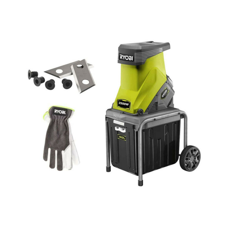 Pack RYOBI Broyeur de vegetaux 2500W RSH2545B - Jeu de 2 lam