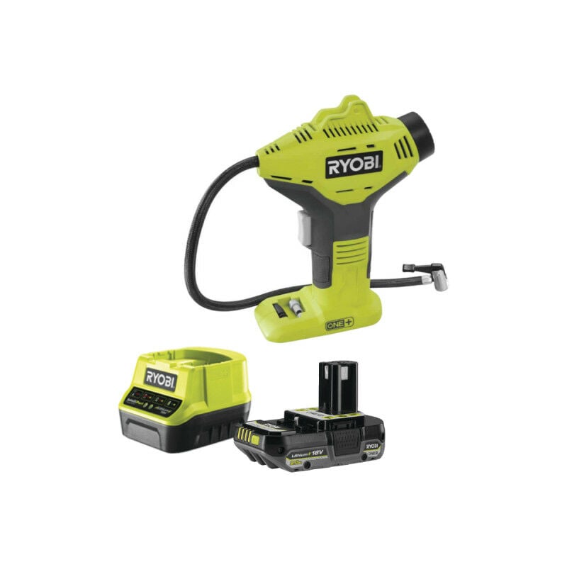 Ryobi - Pack Compresseur 18V One Plus R18PI-0 - 1 Batterie 2.0Ah - 1 Chargeur rapide