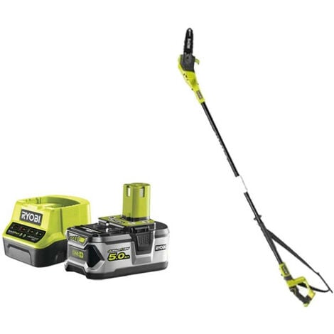 Pack RYOBI Elagueur à chaine sur perche 18V One+ OPP1820 - 1 batterie 5.0Ah - 1 chargeur rapide 2.0Ah RC18120-150
