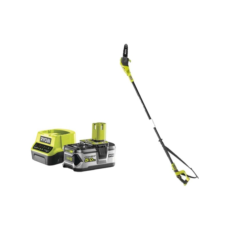 Pack Ryobi Elagueur à chaine sur perche 18V One+ OPP1820 - 1 batterie 5.0Ah - 1 chargeur rapide 2.0Ah RC18120-150