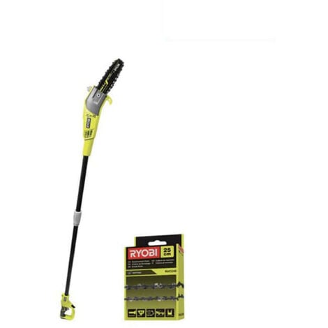 Pack RYOBI élagueur électrique sur perche RPP755E - chaîne 25cm pour élagueur électrique sur perche RAC240