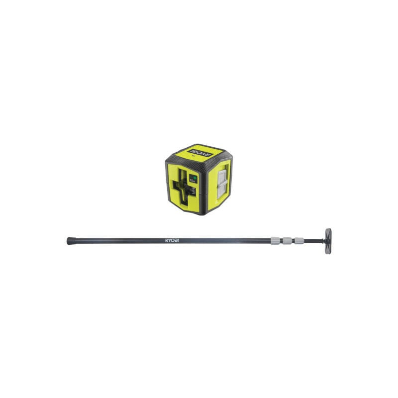 Pack Ryobi Laser croix verte RBCLLG1 - 15m de portée - Canne télescopique RBCLTP1 - 320cm
