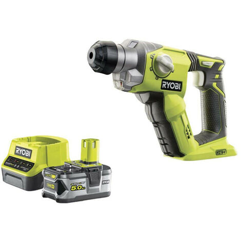 Pack RYOBI marteau perforateur 18V One+ R18SDS-0 - 1 batterie One+ 5.0Ah - 1 chargeur rapide 2.0Ah RC18120-150