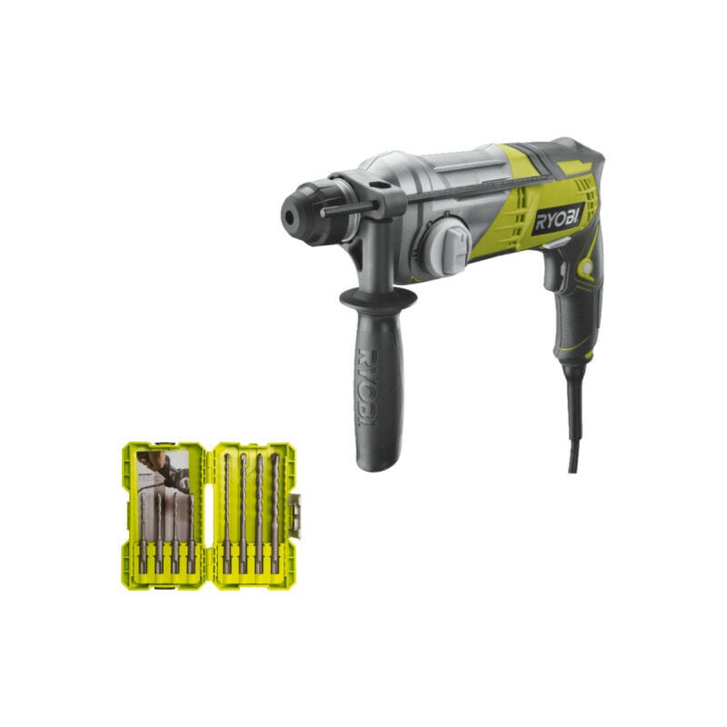 Pack Ryobi Marteau perforateur RSDS680-KA2 - SDSPlus - 680W - Coffret empilage 8 forets RAK08SDS2 - sdsplus