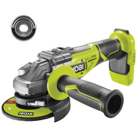 Pack RYOBI - Meuleuse d'angle brushless R18AG7-0 - 18V One+ - sans batterie ni chargeur - Ecrou Easyfix pour meuleuse d'angle RAKEF - M14