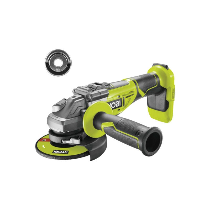Pack Ryobi Meuleuse d'angle brushless R18AG7-0 - 18V One+ - sans batterie ni chargeur - Ecrou Easyfix pour meuleuse d'angle rakef - M14