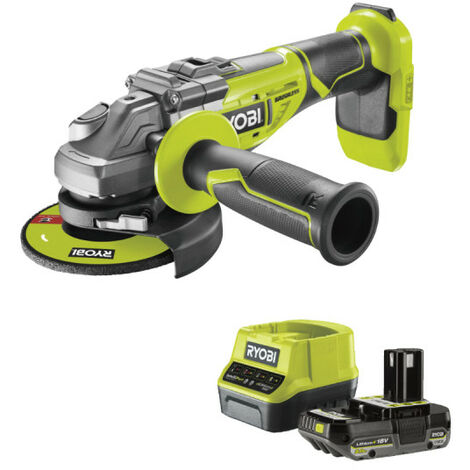 Pack RYOBI Meuleuse d'angle R18AG7-0 - Brushless 18V One+ - 1 batterie 2.0Ah - 1 chargeur rapide RC18120-120