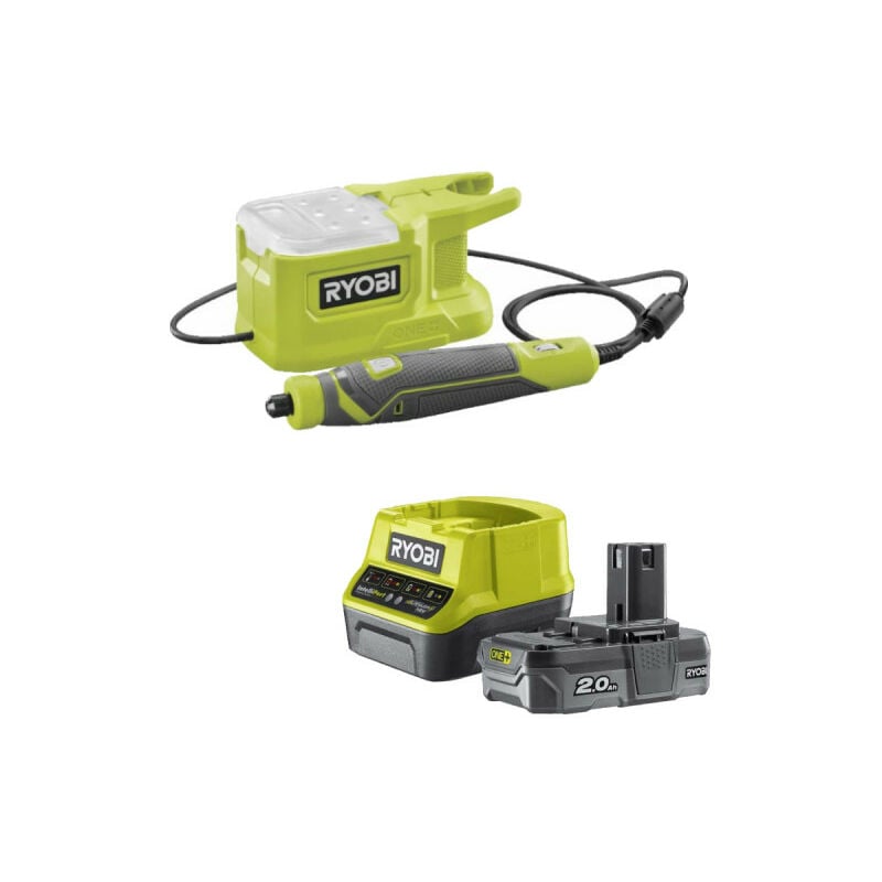 Ryobi - Pack Mini outil multifonction 18V One+ - 1 batterie - 2,0Ah - 1 chargeur rapide