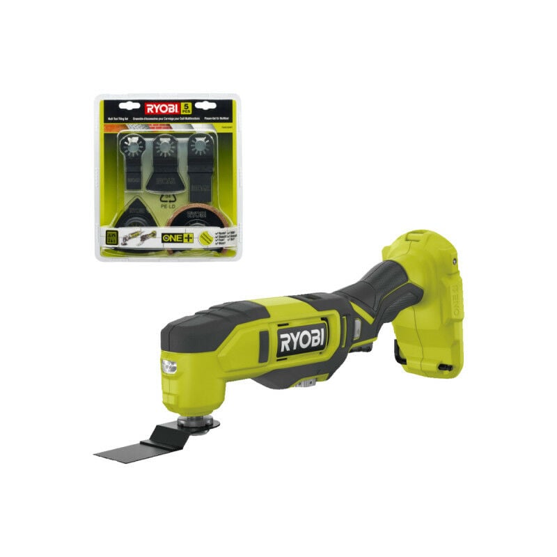 Pack Ryobi Multitool RMT18-0 - 18V One+ - 11 accessoires - Sans batterie ni chargeur - Kit spécial carrelage 5 pièces RAK05MT