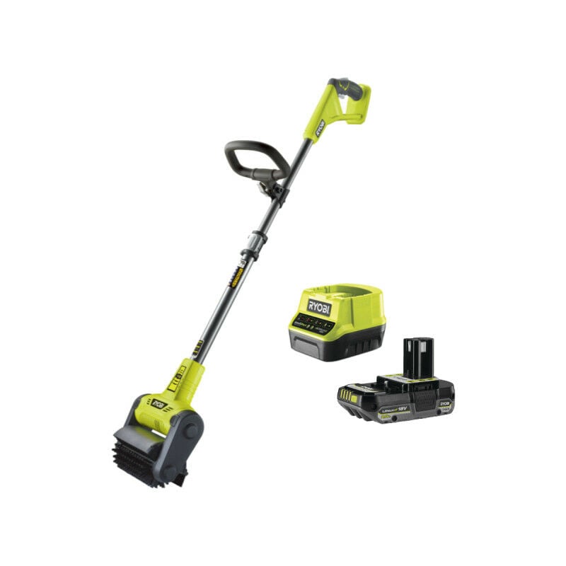 Ryobi - Pack Nettoyeur de sol RY18PCB-0 - 18V One+ - Avec brosse universelle - 1 Batterie 2.0Ah - 1 Chargeur rapide