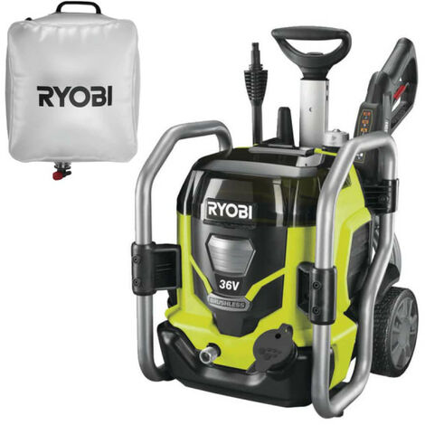 Pack RYOBI Nettoyeur haute pression Brushless 36V - sans batterie ni chargeur RPW36120HI - Poche à eau 20L RAC717