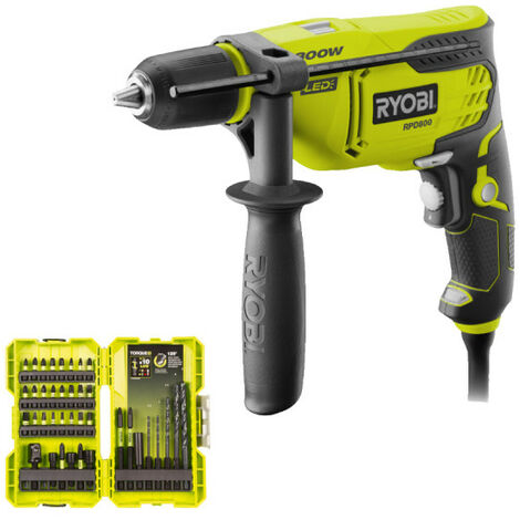 Pack RYOBI - Perceuse à percussion - RPD800-K - 800W - Coffret empilable impact RAK38DSDI2 38 accessoires perçage-vissage-boulonnage