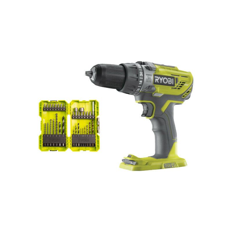 Perceuse À Percussion RYOBI R18PD3-0 – 18V One+, Coffret 32 Accessoires