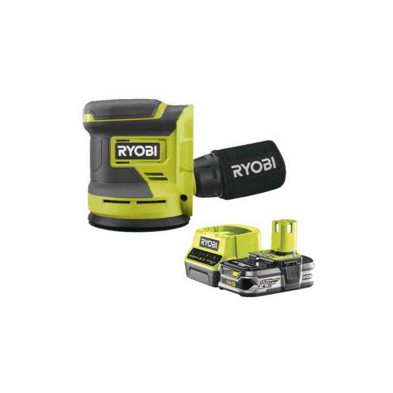 Pack Ryobi Ponceuse excentrique 18V One+ RROS18-0 - 1 Batterie 2.5Ah - 1 Chargeur rapide RC18120-125