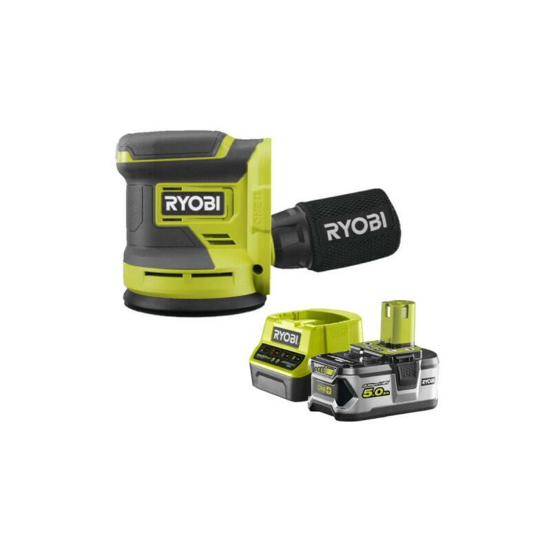 Ryobi - Pack Ponceuse excentrique 18V One+ RROS18-0 - 1 Batterie 5.0Ah - 1 Chargeur rapide RC18120-150