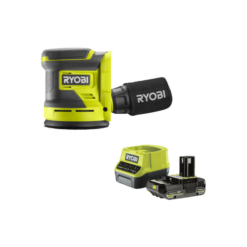 Pack RYOBI Ponceuse excentrique RROS18 0 18V One+ 1 batterie 2.0Ah 1 chargeur rapide RC18120 120