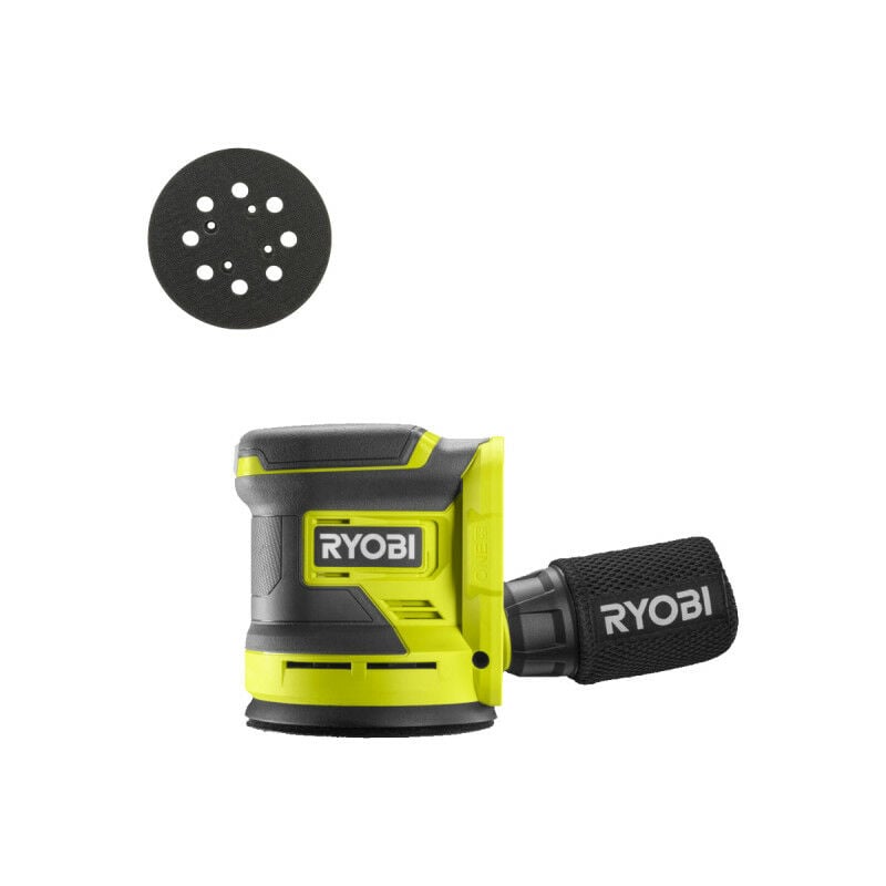 Ryobi - Pack Ponceuse excentrique RROS18-0 - 18V One+ - Sans batterie ni chargeur - Plateau de ponçage ROSP1A - 125 mm