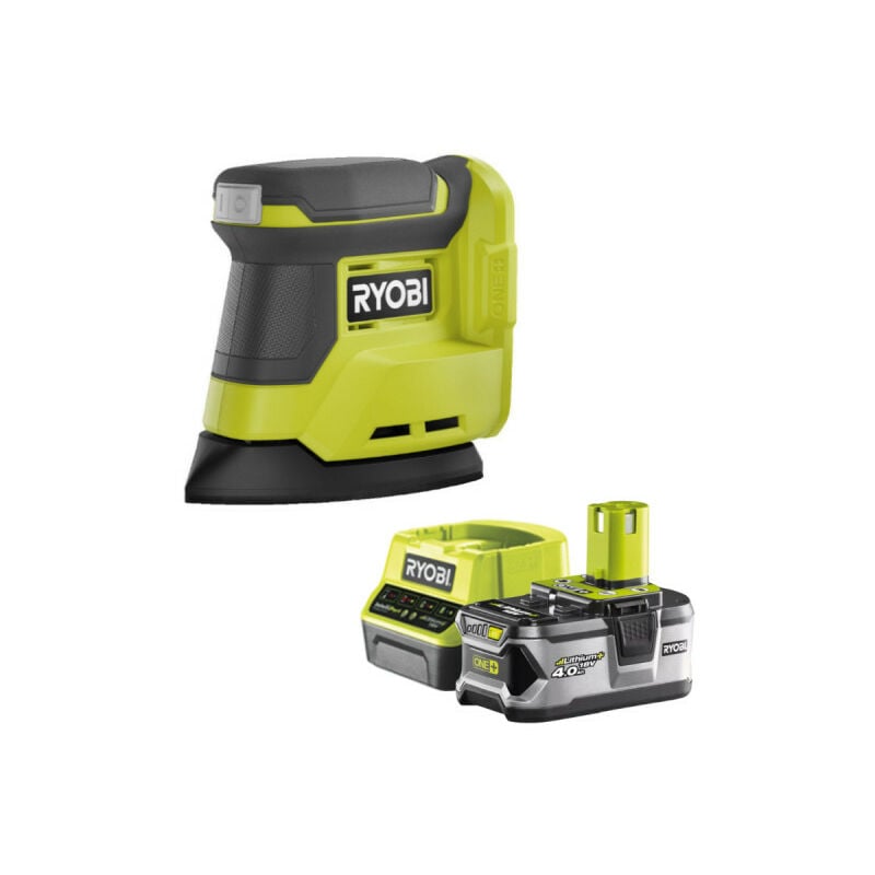 Pack Ryobi Ponceuse triangulaire 18V One+ - RPS18-0 - 1 Batterie 4.0Ah - 1 Chargeur rapide RC18120-140