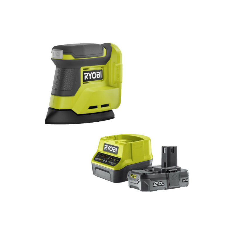 Pack Ryobi Ponceuse triangulaire 18V One+ RPS18-0 - batterie 2.0Ah - 1 chargeur
