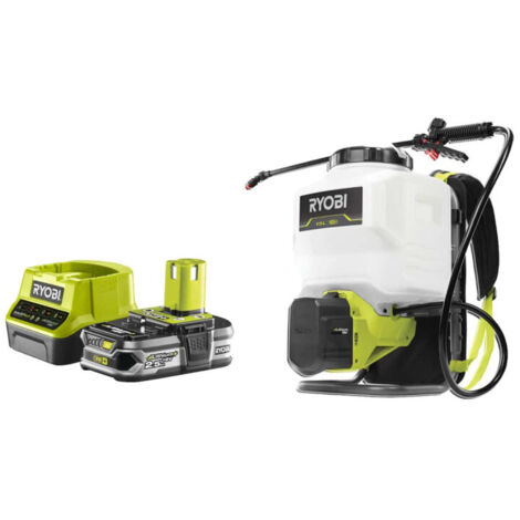 Pack RYOBI Pulvérisateur à dos 18V One+ RY18BPSA-0 - 1 Batterie 2.5Ah - 1 Chargeur rapide RC18120-125