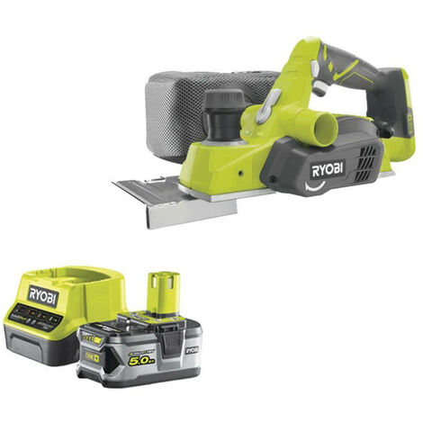 Pack RYOBI rabot 18V One+ 82mm R18PL-0 - 1 batterie 5.0Ah - 1 chargeur rapide 2.0Ah RC18120-150