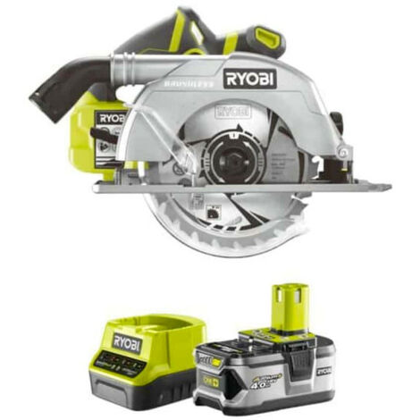 Pack RYOBI Scie circulaire Brushless 18V One+ 60mm R18CS7-0 - 1 batterie 4.0Ah - 1 chargeur rapide 2.0Ah RC18120-140