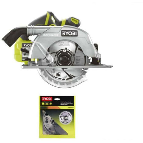 Pack RYOBI Scie circulaire Brushless 18V One+ 60mm R18CS7-0 - lame carbure 184mm 24 dents CSB184A1