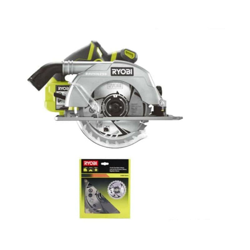 Pack RYOBI Scie circulaire Brushless 18V One+ 60mm R18CS7-0 - lame carbure 184mm 24 dents CSB184A1