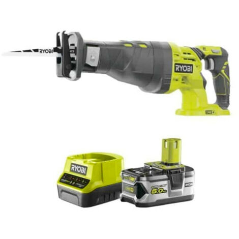 Pack RYOBI Scie sabre 18V One+ R18RS-0 - 1 batterie 5.0Ah - 1 chargeur rapide 2.0Ah RC18120-150
