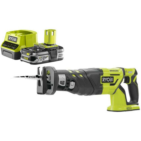 Pack RYOBI Scie sabre Brushless 18V One+ R18RS7-0 - 1 Batterie 2.5Ah - 1 Chargeur rapide RC18120-125
