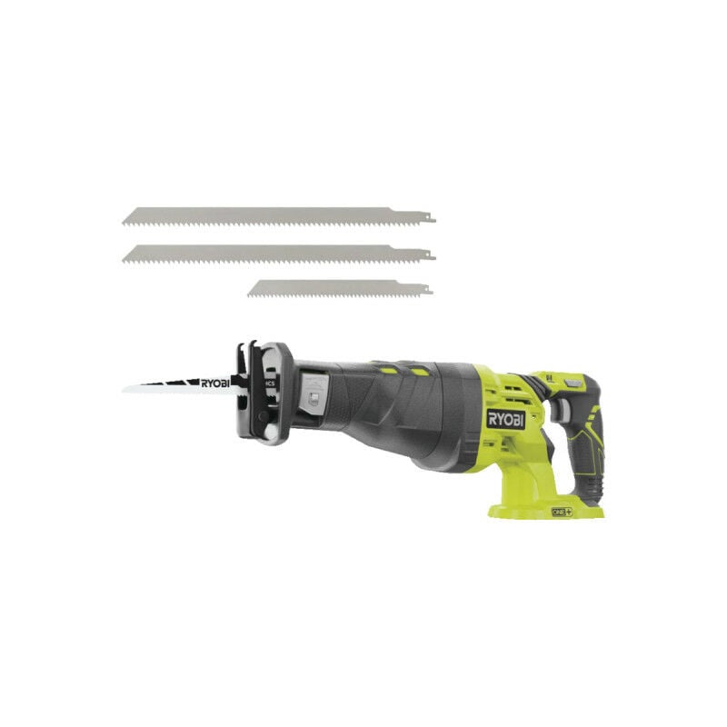 Pack RYOBI - Scie sabre R18RS-0 - 18V One+ - sans batterie ni chargeur - Lot de 3 lames scie sabre acier et inox 300/152mm RAK03SSRB