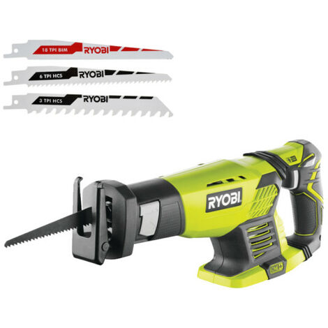 Pack RYOBI - Scie sabre RRS1801M - 18V One+ sans batterie ni chargeur - Lot de 3 lames RAK3RBWM spéciales scie sabre