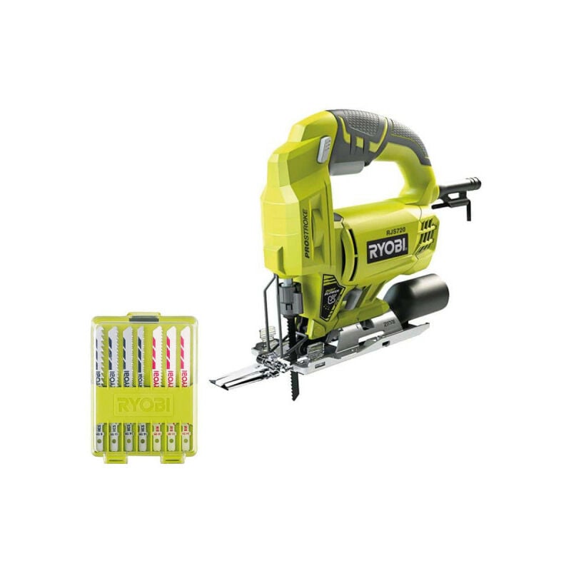 Ryobi - Pack Scie sauteuse électrique 500W RJS720-G - Coffret de 10 lames RAK10JSB