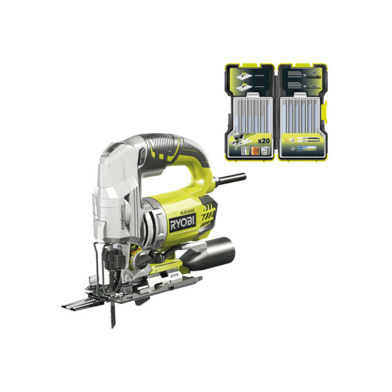 Pack Ryobi Scie sauteuse pendulaire RJS1050-KA5 - 680 w - 105mm - coffret de 20 lames - bois - métal - 75-100mm - RAK20JB