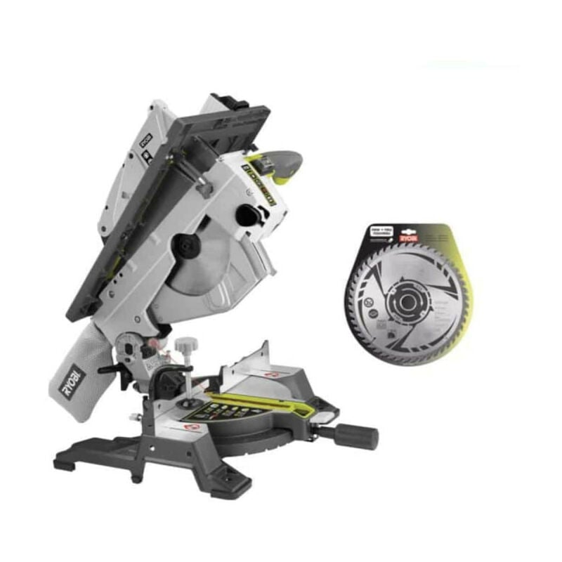 Ryobi - Pack scie sur table et onglet électrique 1800W 254mm RTMS1800-G - lame carbure pour scies à coupe d'onglet 254mm SB254T48A1