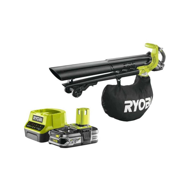 Ryobi - Pack Souffleur aspiro-broyeur 18V One+ Brushless OBV18 - 1 Batterie 2.5Ah - 1 Chargeur rapide RC18120-125