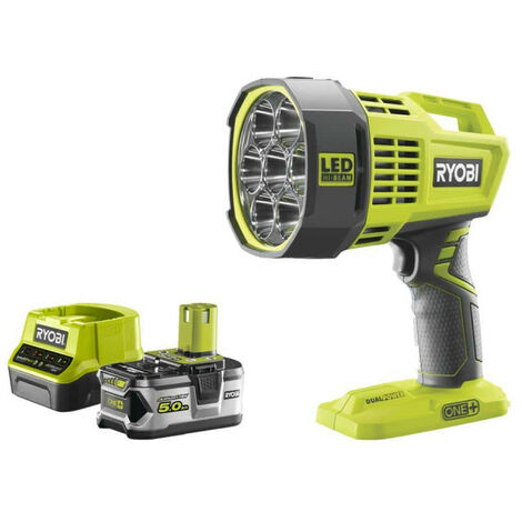 Pack RYOBI Spot led longue portée 18V One+ R18SPL-0 - 1 batterie 5.0Ah - 1 chargeur rapide 2.0Ah RC18120-150