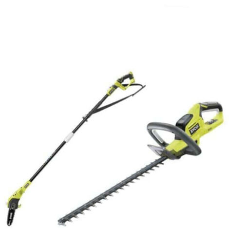 Pack RYOBI taille haie 18V One+ lithium OHT1845 - élagueur à chaîne sur perche 18V One+ OPP1820 - sans batterie ni chargeur