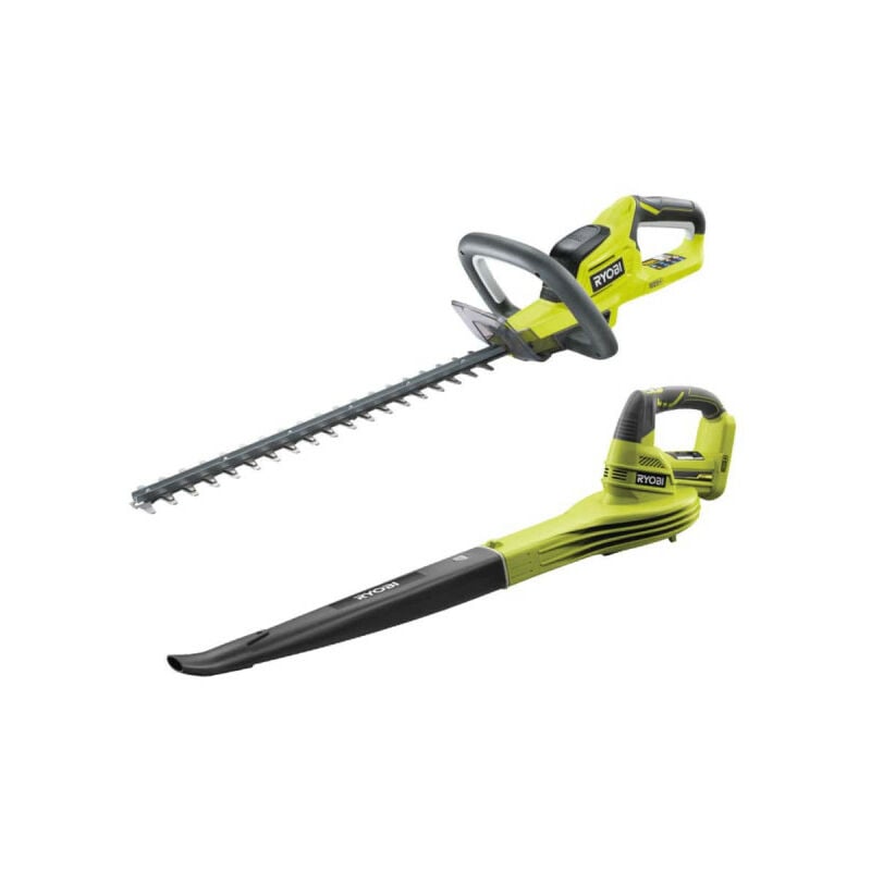 Ryobi - Pack taille haie 18V One+ lithium OHT1845 - souffleur 18V One+ OBL1820S - sans batterie ni chargeur