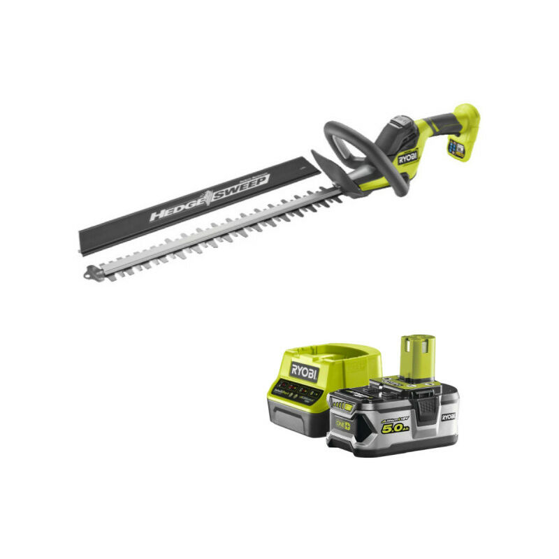 Pack RYOBI Taille-haies 18V One+ Brushless LINEA 45 cm RY18HT45A-0 - 1 Batterie 5.0Ah - 1 Chargeur rapide RC18120-150