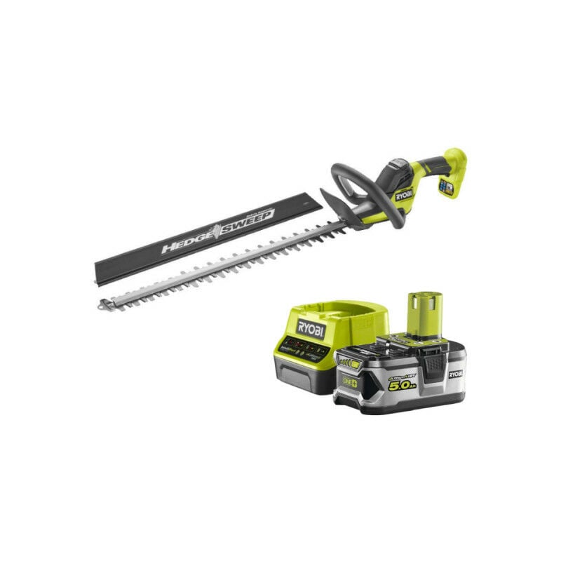 Pack Ryobi Taille-haies Linea 18V One+ inea 55cm RY18HT55A-0 - 1 Batterie 5.0Ah - 1 Chargeur rapide RC18120-150