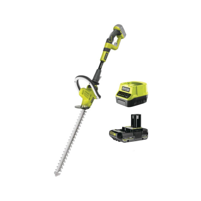 Pack Ryobi Taille-haies OHT1850X - 18V One+ - Bras articulé - 1 Batterie 2.0Ah - 1 Chargeur rapide