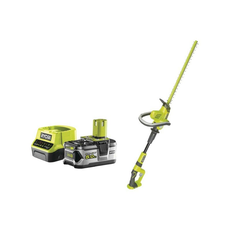 Pack Ryobi Taille-haies sur bras articulé 18V One+ OHT1850X - 1 batterie 5.0Ah - 1 chargeur rapide 2.0Ah RC18120-150