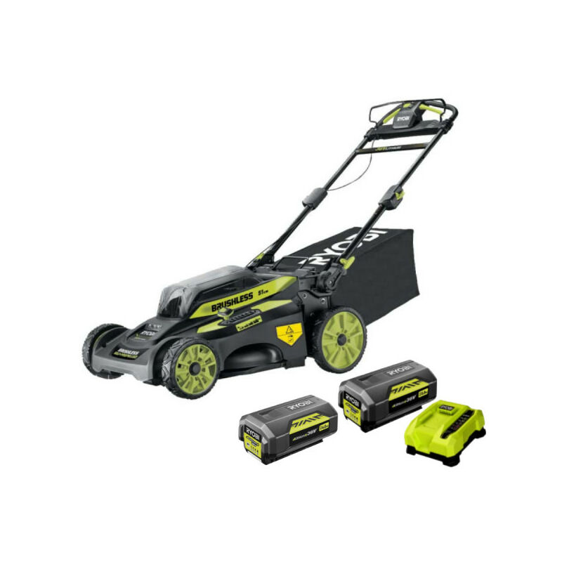 Pack RYOBI Tondeuse 36V LithiumPlus Brushless RY36LMX51A - 2 Batteries 36V LithiumPlus 4.0Ah - 6.0Ah - 1 Chargeur