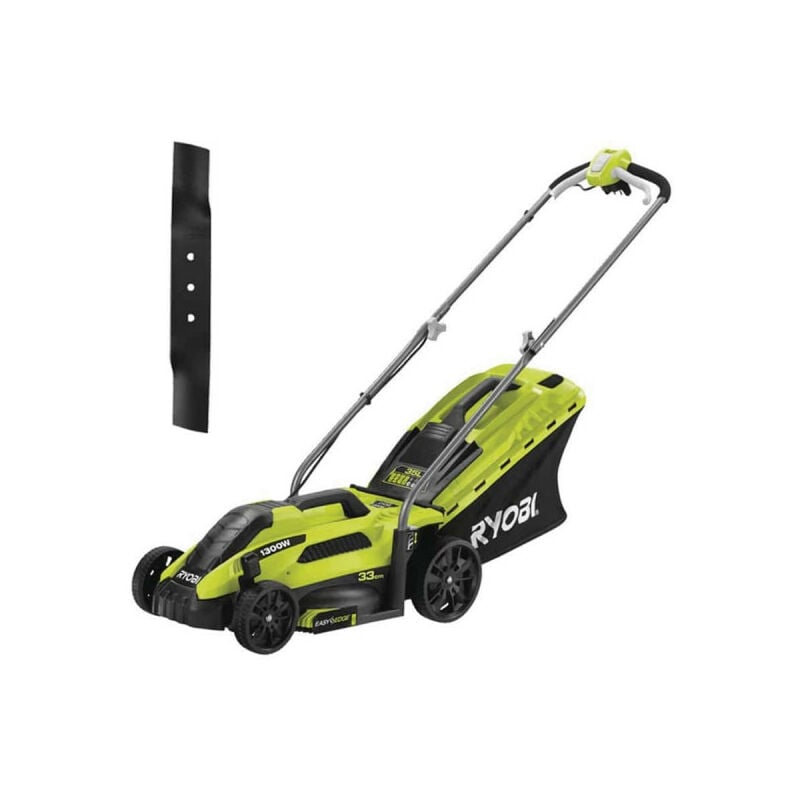 Ryobi - Pack Tondeuse électrique 1300W Coupe 33cm RLM13E33S - Lame de tondeuse électrique 33cm RAC420