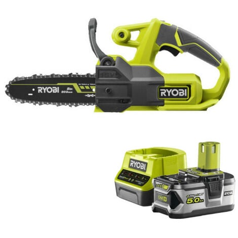 Pack RYOBI Tronçonneuse 18V One+ RY18CS20A-0 - 1 Batterie 5.0Ah - 1 Chargeur rapide RC18120-150