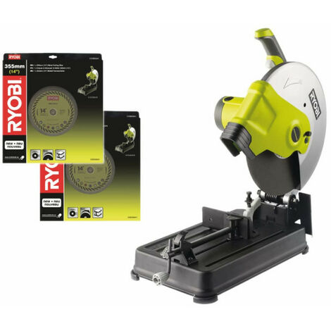 Pack RYOBI tronçonneuse à métaux électrique 2300W 355mm ECO2335HG - 2 disques universels à tronçonner COSB355A1