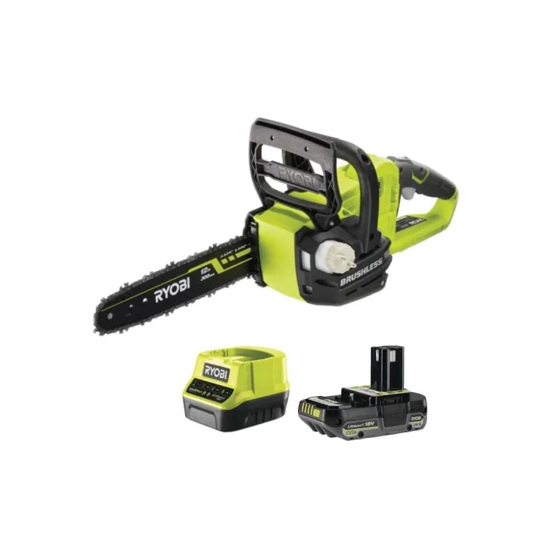 Ryobi - Pack Tronçonneuse OCS1830 - 18V One+ Brushless - 1 Batterie 2.0Ah - 1 Chargeur rapide